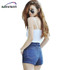 Bothwinner High Waist Denim Shorts for Women 2017 Brand Style Shorts Jeans Women Denim Shorts Feminino Slim Hip Plus Size