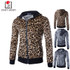 2017 New Fashion Hoodies Brand Men Leopard Zipper Sweatshirt Male Men'S Sportswear Hoody Hip Hop Autumn Winter Hoodie XXL903