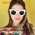 Cateye 2017 Fashion Sunglasses Women Luxury Brand Designer Vintage Sun glasses Female Rivet Shades Big Frame Style Eyewear UV400