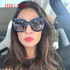 Cateye 2017 Fashion Sunglasses Women Luxury Brand Designer Vintage Sun glasses Female Rivet Shades Big Frame Style Eyewear UV400