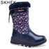 SKHEK kids boots girls leather winter leather boys leather children boots girls Winter With Snow Boots Unisex Shoes B1762