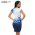2017 Kaige Nina dress Women bodycon dress plus size women clothing chic elegant sexy fashion o-neck print dresses 9026