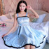 Spaghetti Strap Sleepwear Women Silk Nightwear Nightgowns Lace Sexy Lingerie Plus Size XL Female Solid Nightwear Lingerie