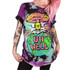 SOSHIRL Harajuku Punk Summer T Shirt Cool Hip Hop Women's T Shirt Loose Galaxy Letter Skull/Cute Alien Print Top Tee Dropship