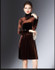 SORCHIDF Women New Sexy Velvet Mandarin Collar Vintage Elegant Dress Pleated Dress Party Dress