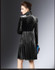 SORCHIDF Women New Sexy Velvet Mandarin Collar Vintage Elegant Dress Pleated Dress Party Dress
