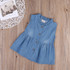 2017 New Summer Toddler Infant Newborn Kids Baby Girls Summer Floral Denim Princess Party Pageant Dresses 0-24M