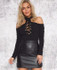 2016 New Winter Knitted Lace Up Bodysuit Women Off Shoulder Hollow Out Bodycon Jumpsuit Sexy Club Party Rompers Womens Jumpsuit
