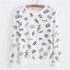 2016 New winter Hoody women Casual hoodies Ice cream fish print tracksuit long sleeve o neck letters sweatshirt for women Top