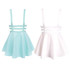 Retro Hollow Women Ladies Casual Skater Strap High Waist  Skirt  Suspender Mini Kawaii Pleated Skirts