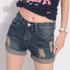 2016 Summer Style Hole Punk Rock Fashion High Waisted Denim Shorts Vintage Ripped Short Jeans Sexy Womens Short pantalon femme