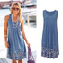 Floral Print Summer Sundresses Women Sleeveless Sexy O-Neck Beach Mini Boho Dress Plus Size Loose Elegant Vestidos Casual **