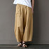 2017 Summer Spring Casual Plus Size Vintage Cotton Linen Pants Women Elastic High Waist Wide Leg Pants Harem Pants Pantalones