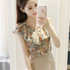 2017 Summer New Women Chiffon Blouse Sleeveless Printed Flowers Shirts Ruffles V-Neck Casual Slim Blouses Tops Blusas Femininas
