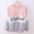 2016 New Autumn And Winter Fashion Women White Black O-Neck Hoodies Printed Letters Different Women's Casual Sweatshirt Hoody