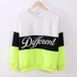 2016 New Autumn And Winter Fashion Women White Black O-Neck Hoodies Printed Letters Different Women's Casual Sweatshirt Hoody