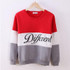 2016 New Autumn And Winter Fashion Women White Black O-Neck Hoodies Printed Letters Different Women's Casual Sweatshirt Hoody