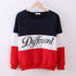 2016 New Autumn And Winter Fashion Women White Black O-Neck Hoodies Printed Letters Different Women's Casual Sweatshirt Hoody