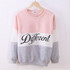 2016 New Autumn And Winter Fashion Women White Black O-Neck Hoodies Printed Letters Different Women's Casual Sweatshirt Hoody