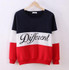 2016 New Autumn And Winter Fashion Women White Black O-Neck Hoodies Printed Letters Different Women's Casual Sweatshirt Hoody