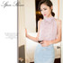2016 New Arrival Fashion Women Beading Chiffon Blouse Fashion Sleeveless Women Turtleneck Chiffon Blouse Shirt Women Top