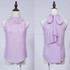 2016 New Arrival Fashion Women Beading Chiffon Blouse Fashion Sleeveless Women Turtleneck Chiffon Blouse Shirt Women Top
