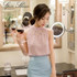 2016 New Arrival Fashion Women Beading Chiffon Blouse Fashion Sleeveless Women Turtleneck Chiffon Blouse Shirt Women Top