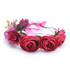 EVER FAIRY NEW Women Rose Flower Wreath Festival Wedding Girls Party Floral Garlands Crown Floral Halo With Ribbon Flower Crown