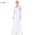 Formal Evening Dresses Ever Pretty HE08692PP Women's Elegant V-neck Long Sleeve Lace Plus Size Evening Dress