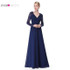 Formal Evening Dresses Ever Pretty HE08692PP Women's Elegant V-neck Long Sleeve Lace Plus Size Evening Dress