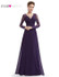Formal Evening Dresses Ever Pretty HE08692PP Women's Elegant V-neck Long Sleeve Lace Plus Size Evening Dress