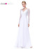 Formal Evening Dresses Ever Pretty HE08692PP Women's Elegant V-neck Long Sleeve Lace Plus Size Evening Dress