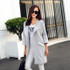 2016 New Fashion Women Spring Coat  Female O-Neck  Quarter Sleeve Women Trench Coat Women Long Coat