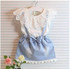 2016 New Fashion Kids Girls Dress Cute Princess Girl Baby Sleeveless Denim Tulle Bowknot Dress