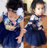 Elegant Girl Dress Girls 2017 Summer Fashion One Printed Lace Big Bow Party Tulle Flower Princess Wedding Dresse Baby Girl dress