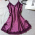 2016 women Sexy Silk Satin Night Dress Sleeveless Nighties V-neck Nightgown Plus Size Nightdress Lace Sleepwear