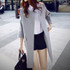 OLGITUM HOT SALE! 2017 New Fashion Women Spring Coat  Female O-Neck  Quarter Sleeve Women Trench Coat Women Long Coat