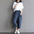 SCUWLINEN Trousers for Women 2017 Classic Striped Patchwork Casual Linen Pant Loose Long Harem Pants Pantalones Mujer S224