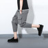 Big Pocket Male Harem Pant Jogger Sweatpants Men Fashion Casual Calf Length Trousers