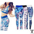 2017 Fashion Casual Pants Leaf flower print skinny women pants pencil pants leggings women trousers exercise pants