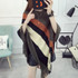 Stylish Striped Knit Shawl Cape Cape Scarf Design With Tassel Side