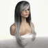 StrongBeauty Women's Wigs Silver/Black Ombre Bob Long Straight Hair Synthetic Full Wig