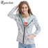 Ryanzhan 2017 Spring Autumn Fashion Women Jacket Coat Pocket Zipper Hooded Two Side Wear Cartoon Print Outwear Loose Plus Size