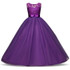 New Lace Flower Girl Wedding Birthday Dress Children Graduation Prom Gown Tulle Kids Party Costume Teenage Girl Ceremony Clothes