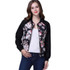 SIF Women Fashion Stand Collar Long Sleeve Zipper Floral Printed Bomber Jacket Autumn New Girls Basic Coat Outerwear HOT GIFT