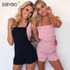 Sibybo Womens Jumpsuit 2017 Casual Sleeveless Summer Short Playsuit Overalls Sexy Open Back Beach Combinaison Femme Rompers