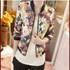 Hot Selling 1PC Women Stand Collar Long Sleeve Zipper Floral Printed Bomber Jacket