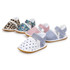 First Walkers Newborn Baby Girl Soft Sole Shoes Infant Toddler Lace Striped Print Crib Shoes 0-18M
