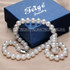 FEIGE High quality Classic Style 8-9mm White Freshwater Cultured Pearls Choker Necklaces for Women's Collier Fine Jewelry Colar