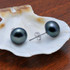 FEIGE 9.5-10mm Freshwater Black Pearls 925 Sterling Silver Retro Style Pearl Stud Earrings F Women Brincos Fine Jewelry